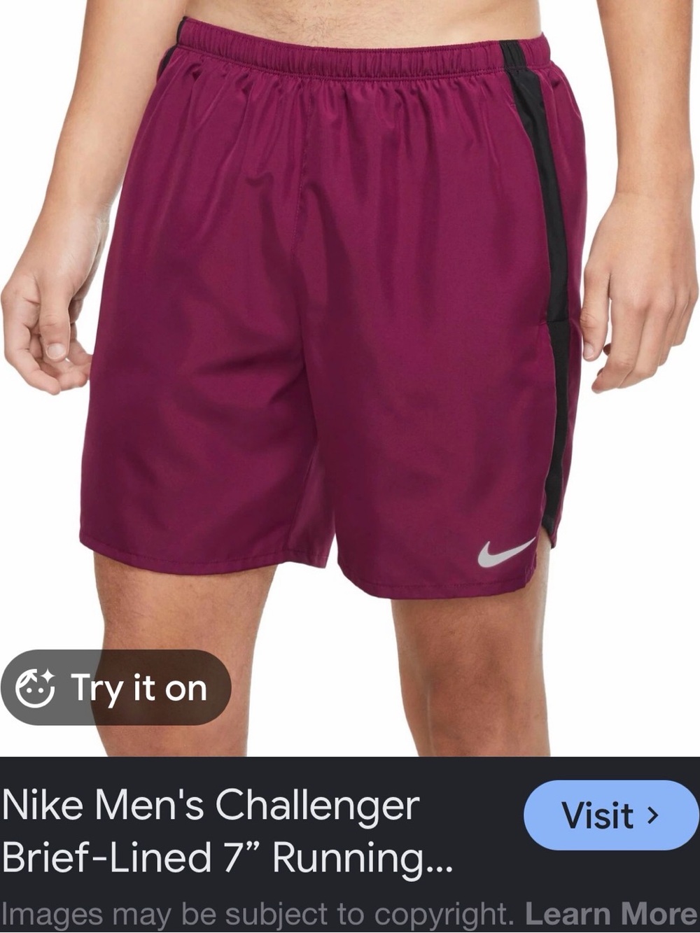 Nike men’s lined shorts. Dark Purple size medium